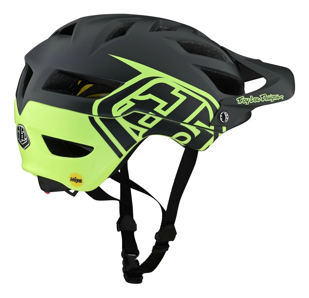 Troy Lee Designs - MTB-Helm A1 Classic MIPS 21 Gray/Green Lime 2 Troy Lee Designs - MTB-Helm A1 Classic MIPS 21 Gray/Green Lime – Bild 2