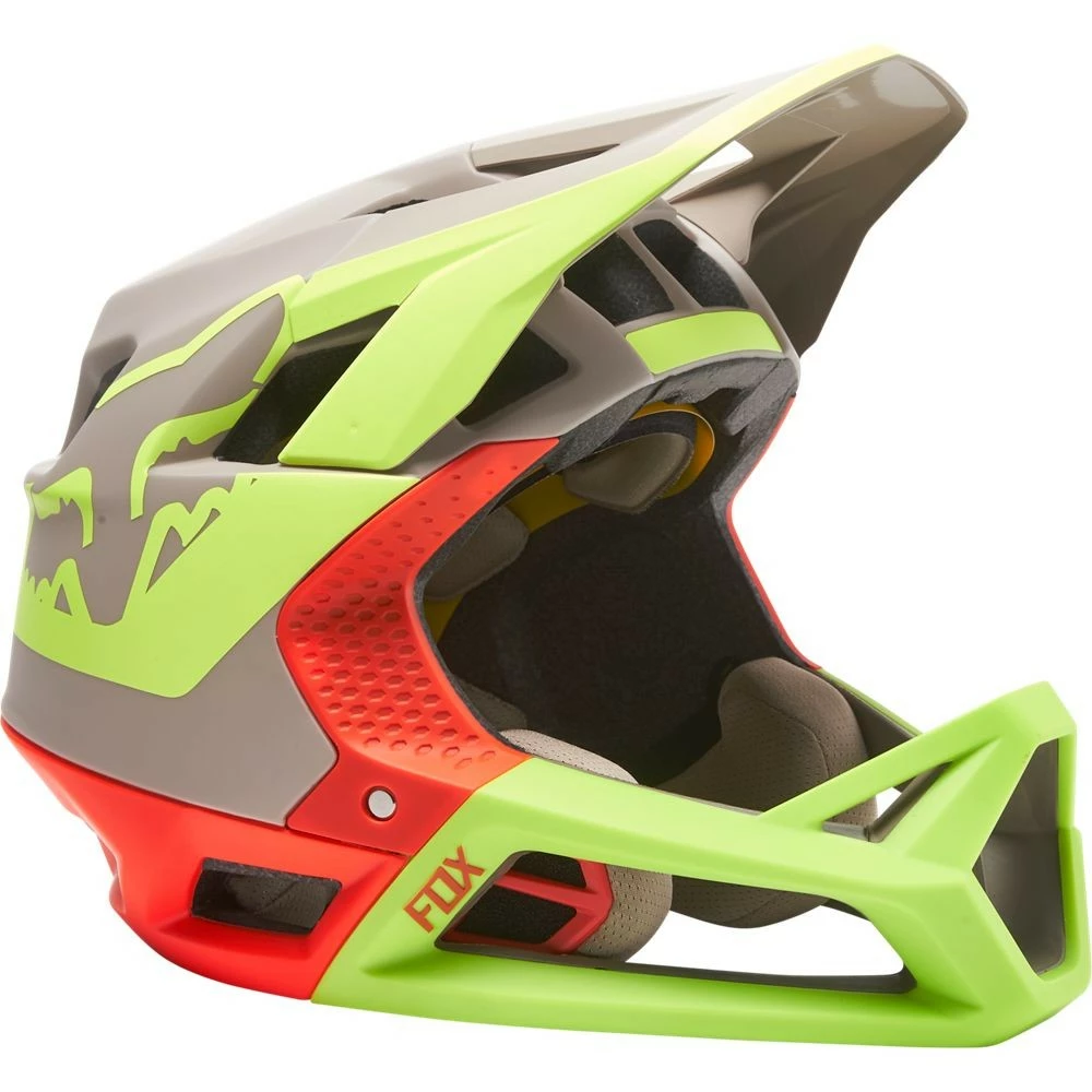 Fox - Helm MIPS Proframe TUK Matt Stone/Flo Yellow/Orange 5 Fox - Helm MIPS Proframe TUK Matt Stone/Flo Yellow/Orange – Bild 5