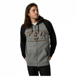 Fox - Kapuzenjacke Badger Zip-Fleece Heather Grey -Fahrradladen fox racing badger zip fleece hoodie detail 2 1280x1280
