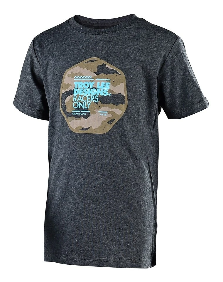 Troy Lee Designs - T-Shirt Race Camo Youth Heather Charcoal 1 Troy Lee Designs - T-Shirt Race Camo Youth Heather Charcoal